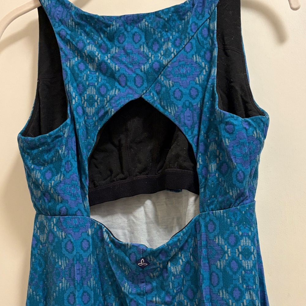 PrAna Teal Patterned Midi Dress - Picture 4 of 5